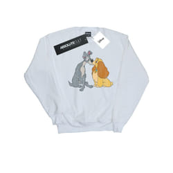 Disney Mens Lady And The Tramp Distressed Kiss Sweatshirt - M, White