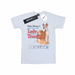 Disney Mens Lady And The Tramp Distressed Classic Poster T-Shirt - XL, White