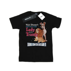 Disney Womens/Ladies Lady And The Tramp Distressed Classic Poster Cotton Boyfriend T-Shirt - M, Black