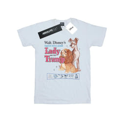 Disney Womens/Ladies Lady And The Tramp Distressed Classic Poster Cotton Boyfriend T-Shirt - M, White