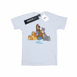 Disney Womens/Ladies Lady And The Tramp Classic Group Cotton Boyfriend T-Shirt - S, White