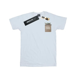 Star Wars Mens The Mandalorian Precious Cargo Faux Pocket T-Shirt - L, White