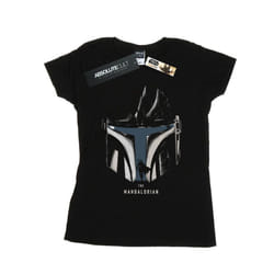 Star Wars Womens/Ladies The Mandalorian Helmet Silhouette Cotton T-Shirt - M, Black