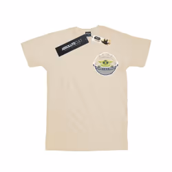 Star Wars Mens The Mandalorian The Child Drawn Breast Print T-Shirt - L, Sand