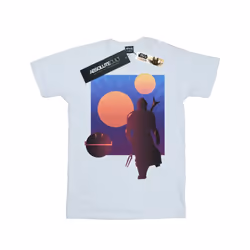 Star Wars Mens The Mandalorian Duo Sunset T-Shirt - XL, White