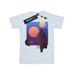 Star Wars Mens The Mandalorian Duo Sunset T-Shirt - XL, White