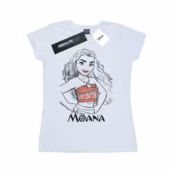 Disney Womens/Ladies Moana Sketch Cotton T-Shirt - M, White