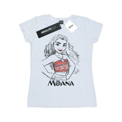 Disney Womens/Ladies Moana Sketch Cotton T-Shirt - M, White