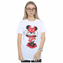 Disney Womens/Ladies Minnie Mouse Bow Eyes Cotton Boyfriend T-Shirt - S, White