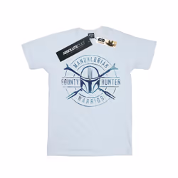 Star Wars Mens The Mandalorian Warrior Crest T-Shirt - S, White