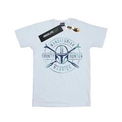 Star Wars Mens The Mandalorian Warrior Crest T-Shirt - S, White