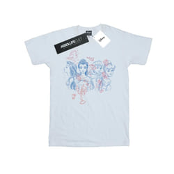 Disney Womens/Ladies Princess Sketch Cotton Boyfriend T-Shirt - S, White
