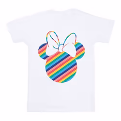 Disney Mens Minnie Mouse Rainbow Face T-Shirt - M, White