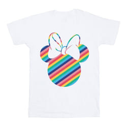 Disney Mens Minnie Mouse Rainbow Face T-Shirt - XXL, White