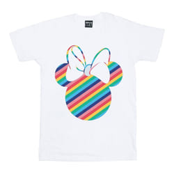 Disney Womens/Ladies Minnie Mouse Rainbow Face Cotton Boyfriend T-Shirt - XXL, White