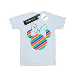 Disney Girls Minnie Mouse Rainbow Face Cotton T-Shirt - 9-11 Years, White