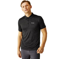 Regatta Mens Remex II Jersey Quick Dry Short Sleeve Polo Shirt Top - S, Black