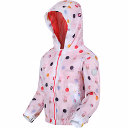 Regatta Unisex Kids Peppa Pig Muddy Puddle Outdoor Waterproof Hooded Jacket - 6-12 Months, White  Polka
