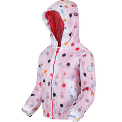 Regatta Unisex Kids Peppa Pig Muddy Puddle Outdoor Waterproof Hooded Jacket - 6-12 Months, White  Polka