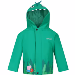 Regatta Unisex Childrens Kids Peppa Pig Waterproof Animal Outdoor Jacket Coat - 6-12 M, Green Dinosaur