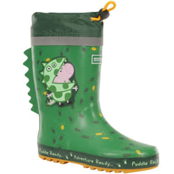 Regatta Kids Peppa Pig Puddle Outdoor Wellington Boots Rain Boots Wellies - 2.5 UK, Dino Green