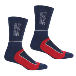 Regatta Samaris Men's 2-Season Walking Socks Navy/Red - 2 Pairs - 6-8 UK