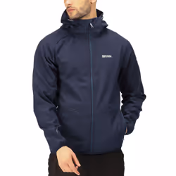Regatta Mens Arec III Outdoor Hooded Walking  Softshell Jacket Coat - L, Navy