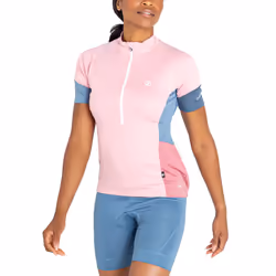 Dare 2B Womens Compassion II Lightweight Short Sleeve Cycling Jersey Top - 18, Powder Pink