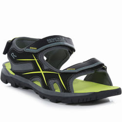 Regatta Mens Kota Drift Lightweight Adjustable Outdoor Walking Sandals - 11 UK, Black/Briar/Kiwi