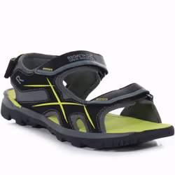 Regatta Mens Kota Drift Lightweight Adjustable Outdoor Walking Sandals - 12 UK, Black/Briar/Kiwi