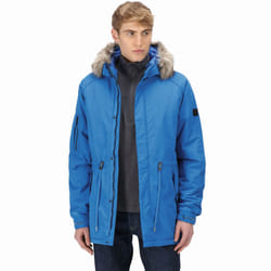 Regatta Mens Salinger III Waterproof Insulated Faux Fur Hooded Parka Jacket Coat - L, Snorkle Blue