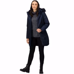Regatta Womens Lyanna Waterproof Faux Fur Hooded Parka Jacket Coat - 8, Navy