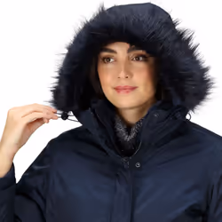 Regatta Womens Lyanna Waterproof Faux Fur Hooded Parka Jacket Coat - 8, Navy