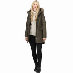 Regatta Womens Sabinka Fur Trim Waterproof Insulated Parka Jacket Coat - 8, Dark Khaki
