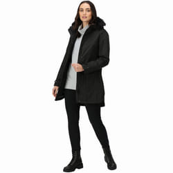 Regatta Womens Sabinka Fur Trim Waterproof Insulated Parka Jacket Coat - 8, Black