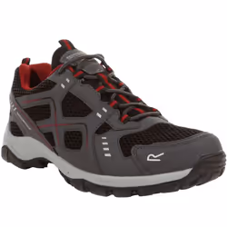 Regatta Mens Vendeavour Waterproof Ankle Hiking Trail Walking Boots - 8 UK, Granite/Rio Red