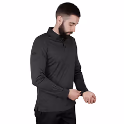 Callaway Golf Mens Long Sleeve ATY Swing Tech Opti-Dri Polo Shirt - XS, Black Heather