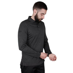 Callaway Golf 2021 Mens Long Sleeve ATY Swing Tech Opti-Dri Polo Shirt - S, Black Heather