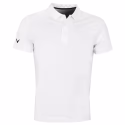 Callaway Golf Mens 2021 Solid Ribbed Moisture Wicking Stretch Golf Polo Shirt - 2XL, Bright White