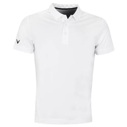 Callaway Golf Mens 2021 Solid Ribbed Moisture Wicking Stretch Golf Polo Shirt - 2XL, Bright White