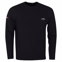Callaway Golf Mens 2021 Odyssey Signature Tour Logo Knit Crew Neck Golf Sweater - M, True Black