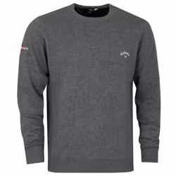 Callaway Golf Mens 2021 Odyssey Signature Tour Logo Knit Crew Neck Golf Sweater - S, Charcoal Heather