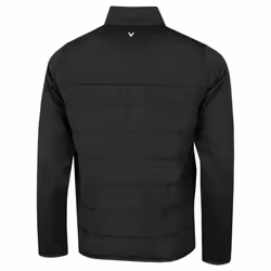 Callaway Golf Mens 2021 Long Sleeve Mixed Media Full Zip Padded Chest Chevron - S, Caviar
