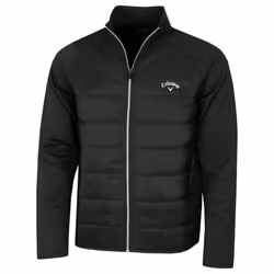 Callaway Golf Mens 2021 Long Sleeve Mixed Media Full Zip Padded Chest Chevron - XL, Caviar