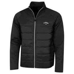 Callaway Golf Mens 2021 Long Sleeve Mixed Media Full Zip Padded Chest Chevron - 3XL, Caviar