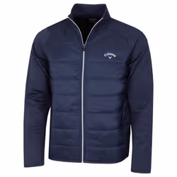 Callaway Golf Mens 2021 Long Sleeve Mixed Media Full Zip Padded Chest Chevron - S, Peacoat