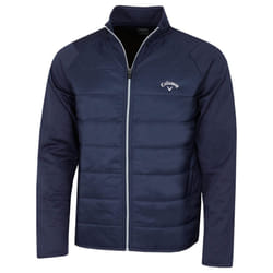 Callaway Golf Mens 2021 Long Sleeve Mixed Media Full Zip Padded Chest Chevron - S, Peacoat