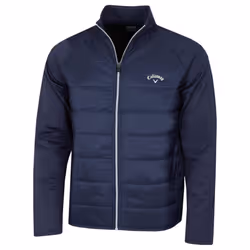 Callaway Golf Mens 2021 Long Sleeve Mixed Media Full Zip Padded Chest Chevron - XL, Peacoat
