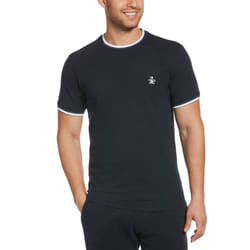 Original Penguin Sticker Pete Ringer T-Shirt - DARK SAPPHIRE, Small