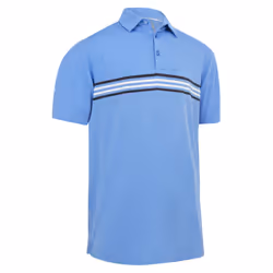 Callaway Golf Mens 2022 Heathered Chest Stripe SwingTech Stretch Polo Shirt - S, Magnetic Heather
